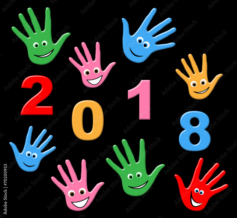 Fototapeta premium New Year Shows Two Thousand Eighteen And Celebrate