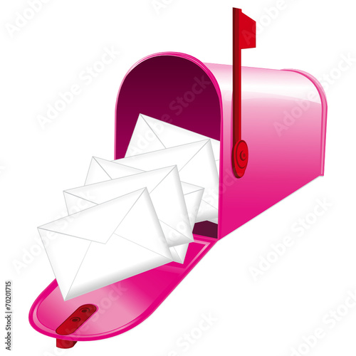 Pink full mailbox