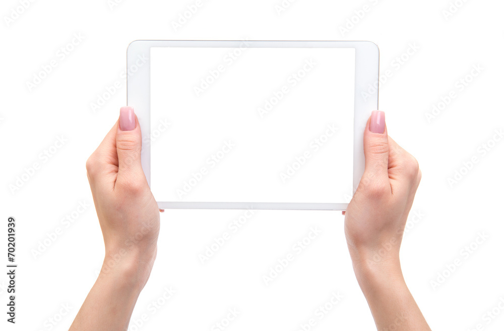 tablet in hands tablet in hands