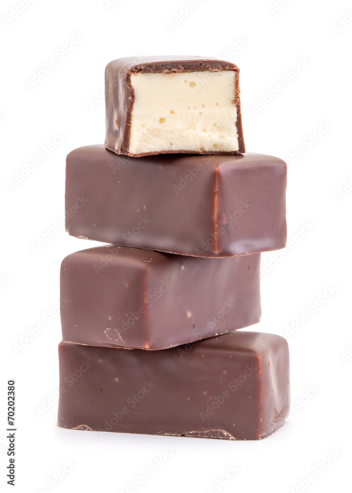 Delicious chocolates on a white background. Delicious chocolates on a white background.
