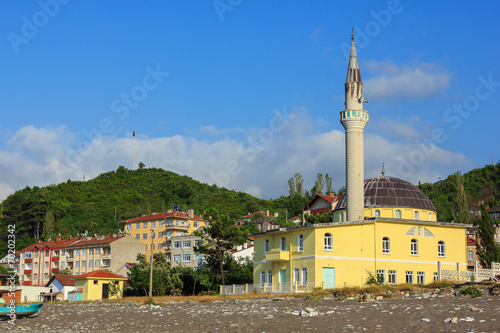 Mosque on the coast of Black sea in Inebolu photo