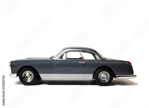 Grey and Silver Sports Car on White Background