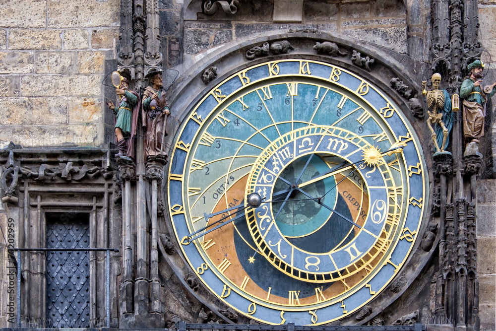 The Prague medieval astronomical clock, Czech Republic