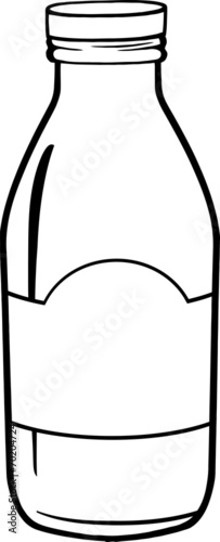 Black And White Cartoon Milk Bottle
