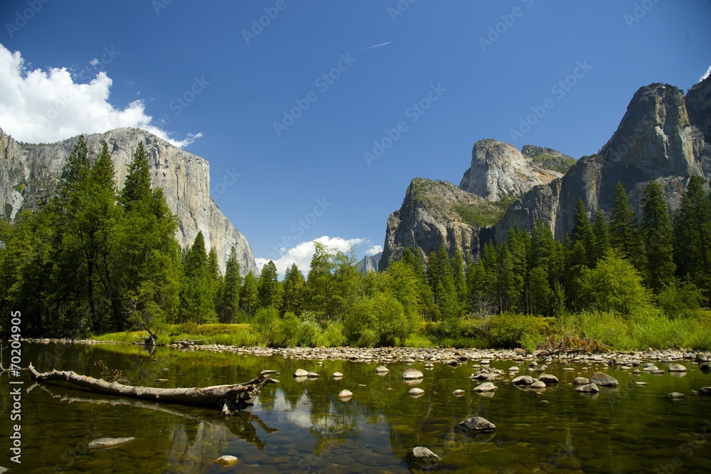 View of Yosemite Valley and Mountains