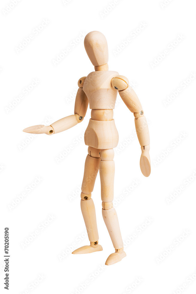 Wooden mannequin isolated on white Wooden mannequin isolated on white