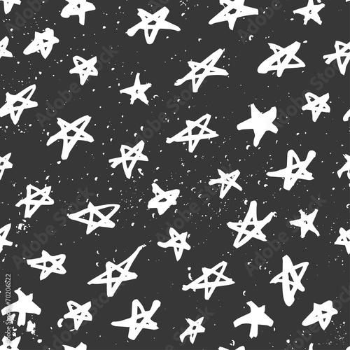 Seamless pattern with hand drawn stars