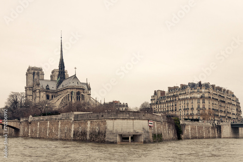 Notre Dame de Paris back View from Seine