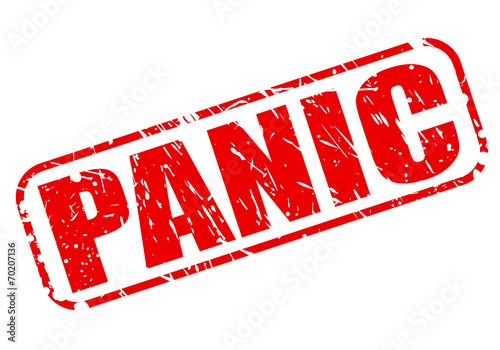 Panic red stamp text
