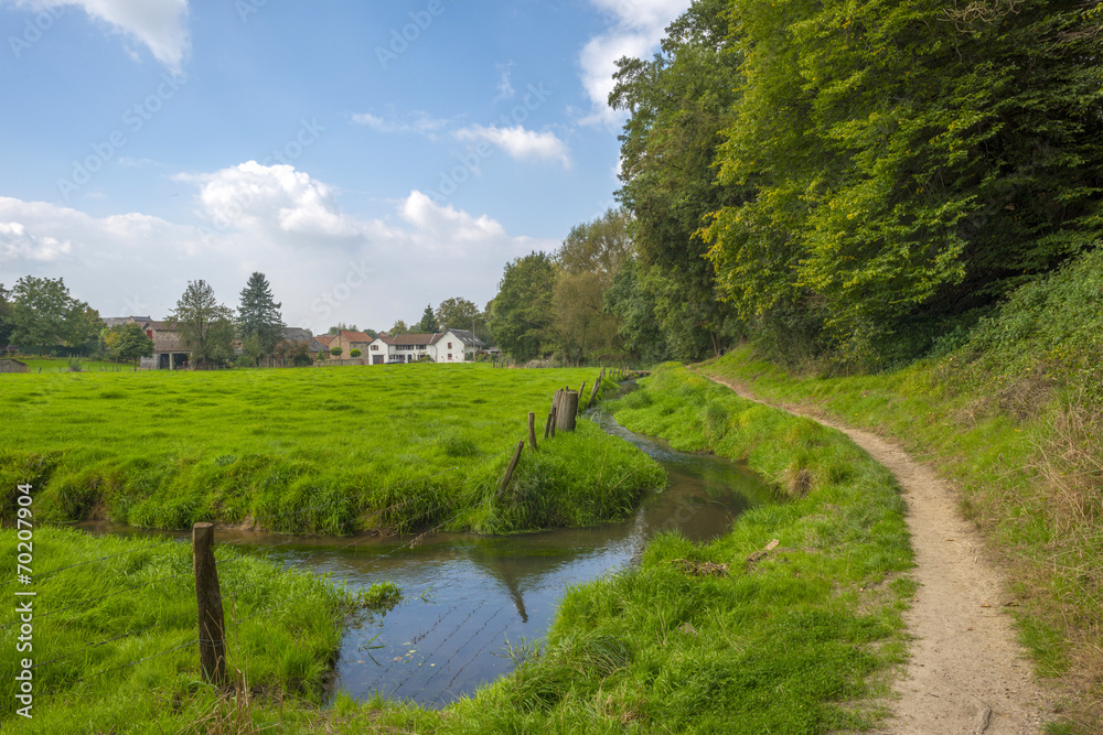 Stream meandering through the countryside Stream meandering through the countryside