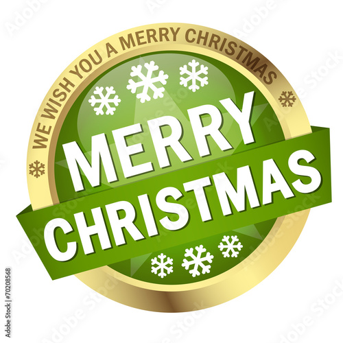 Button mit Banner " MERRY CHRISTMAS "
