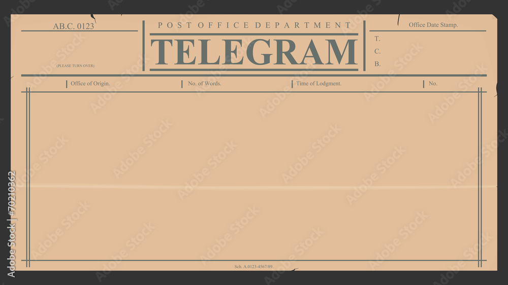 Blank telegram in retro style. Stock Vector | Adobe Stock