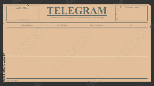 Blank telegram in retro style.