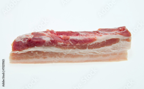 Raw pork on white background