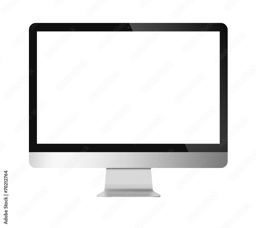 Computer Monitor Slim LCD Screen on white background
