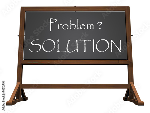 School blackboard for solution - 3D render