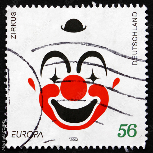 Postage stamp Germany 2002 Clown Face, Circus