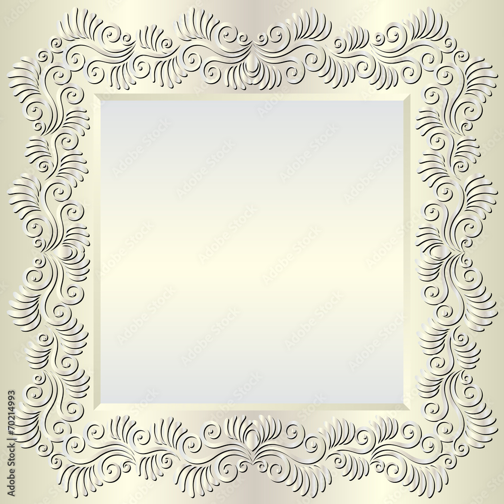 bright background with floral frame