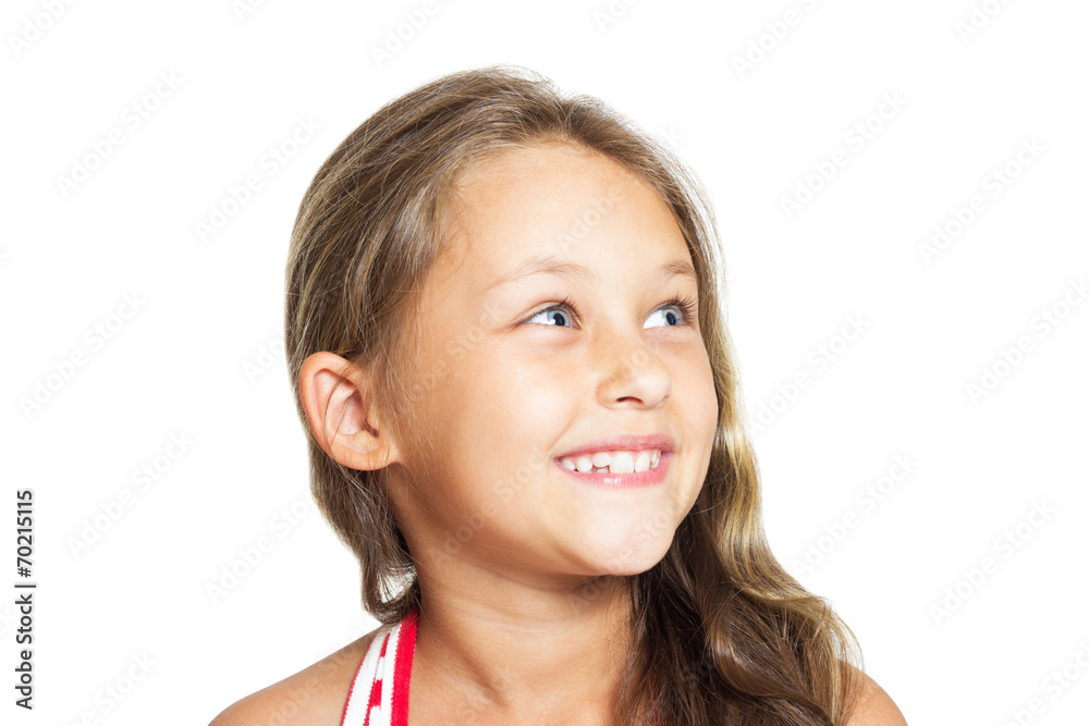 portrait of a beautiful little girl on white background portrait of a beautiful little girl on white background