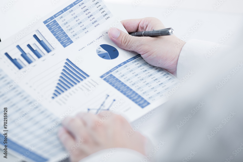 Businessman analyzing investment charts with laptop. Accounting Businessman analyzing investment charts with laptop. Accounting