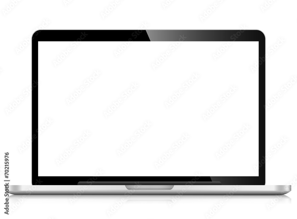 Modern LCD computer monitor on reflective background Modern LCD computer monitor on reflective background
