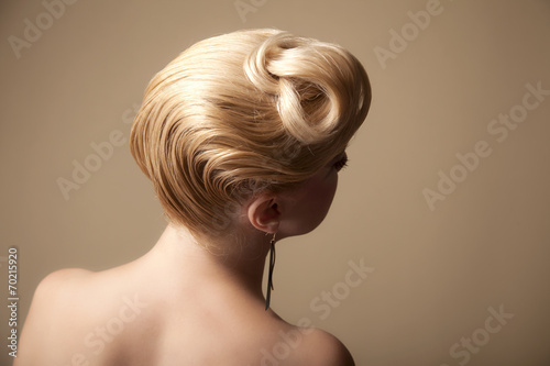 Blonde woman hairstyle