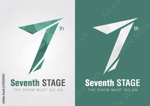 7th Stage icon symbol from an alphabet letter number 7.