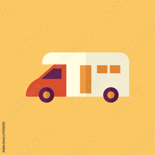 Camper. Transportation Flat Icon