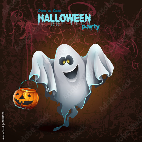 Halloween card with a cute ghostr