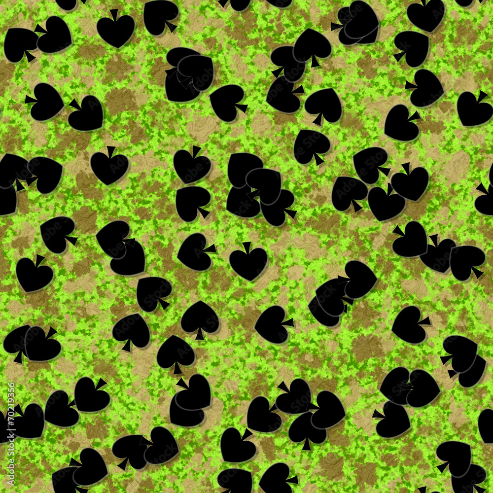 Fototapeta premium Spade shapes with seamless generated texture background