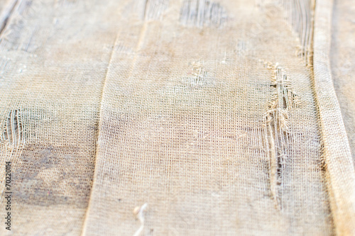 Tableau sur toile Old torn sacking texture