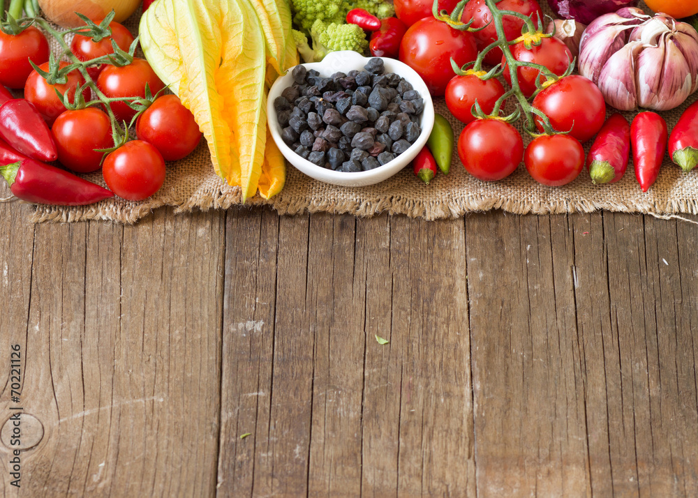 Black chickpea with vegetables