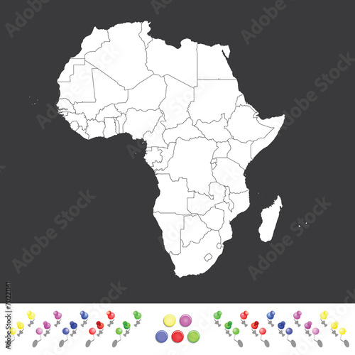 Outline on clean background of the continent of Africa