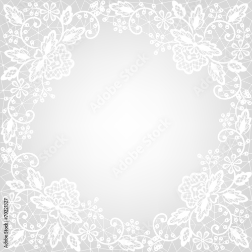 white lace on gray background