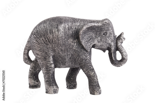 ceramic elephant sculpture isolated on white background © strannik_fox