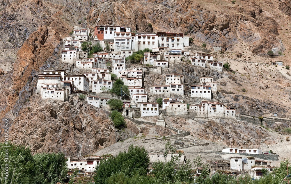 Karsha gompa - buddhist monastery in Zanskar valley