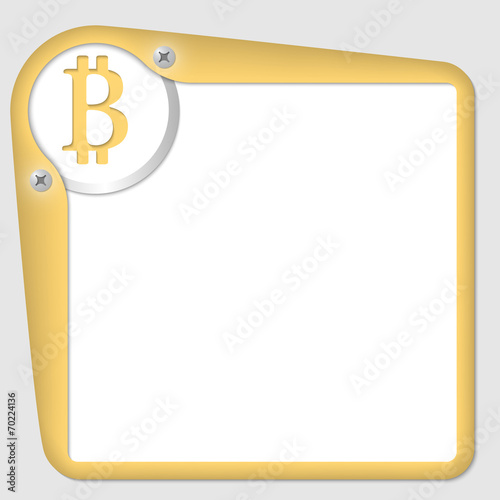vector frame for text with bitcoin symbol