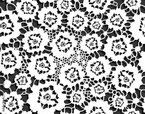 Seamless lacy decor with abstract floral pattern