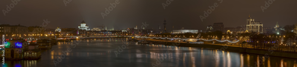 Panorama of Moscow at night