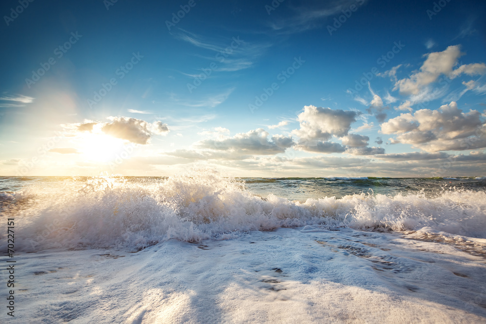 Beautiful cloudscape over the sea, sunrise shot Beautiful cloudscape over the sea, sunrise shot