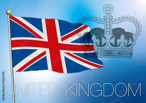 united kingdom flag and crown