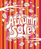 Autumn sale picture with a striped background.