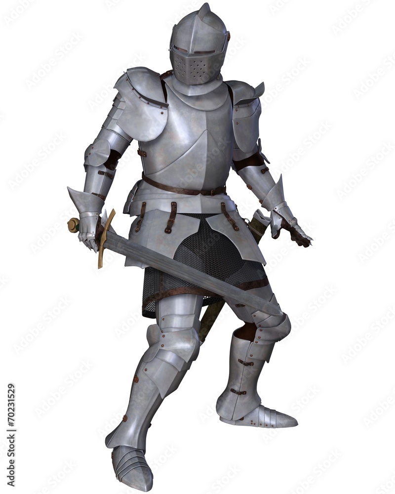 Fifteenth Century Medieval Knight in Fighting Pose