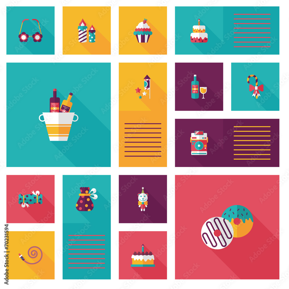 happy birthday flat ui background , eps10 Stock Vector | Adobe Stock