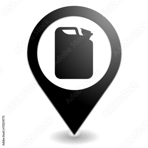 bidon d'essence sur symbole localisation noir