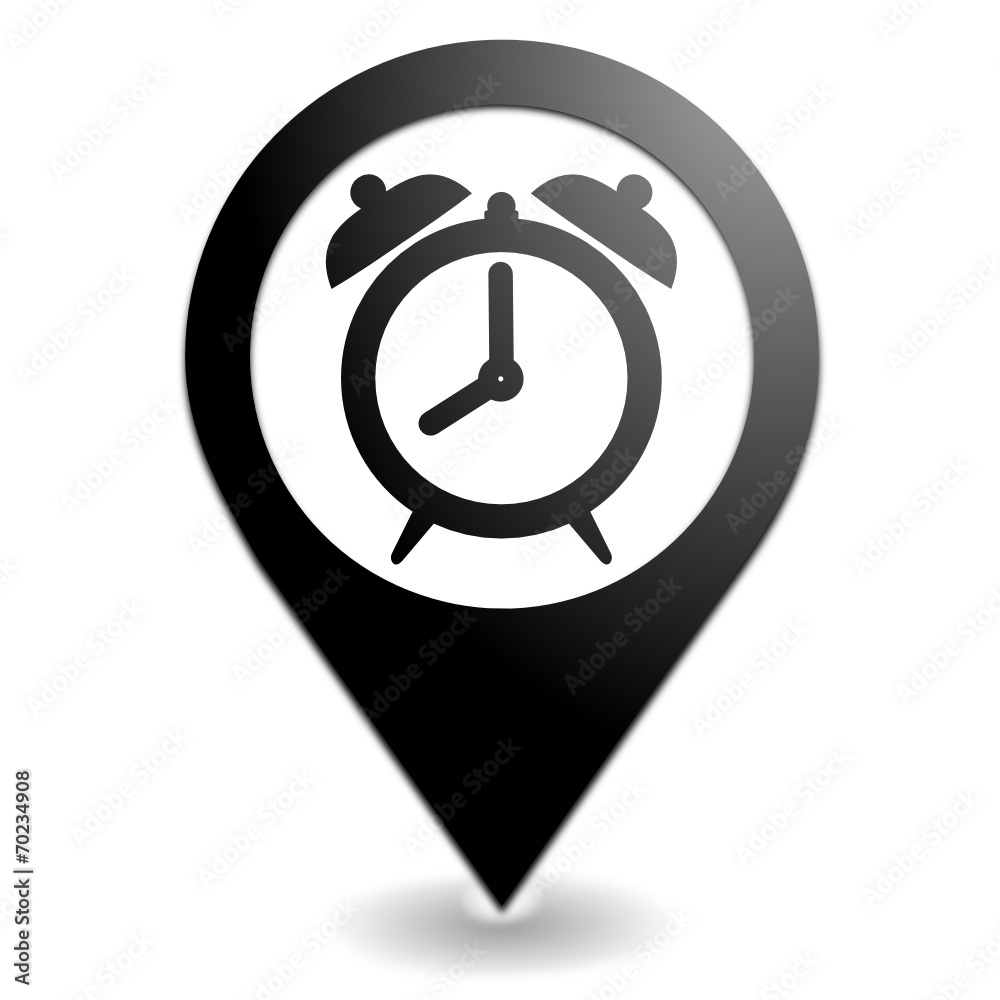 réveil alarme sur symbole localisation noir réveil alarme sur symbole localisation noir