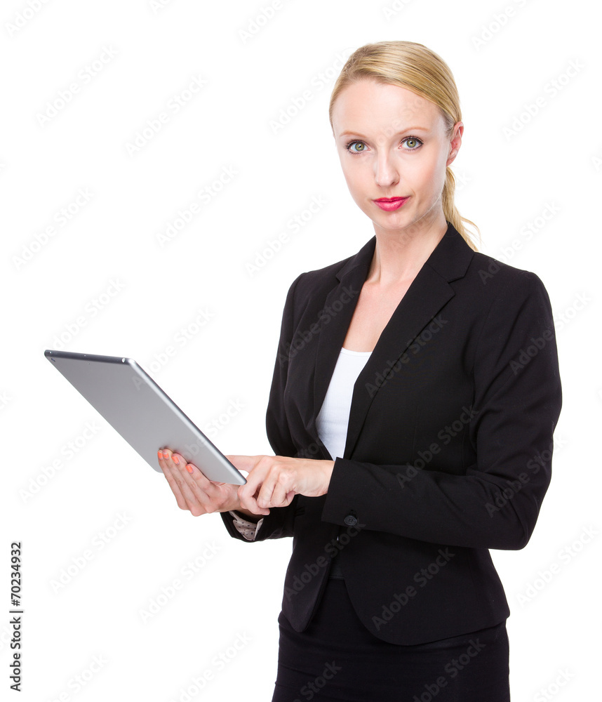 Businesswoman use of digital tabet Businesswoman use of digital tabet