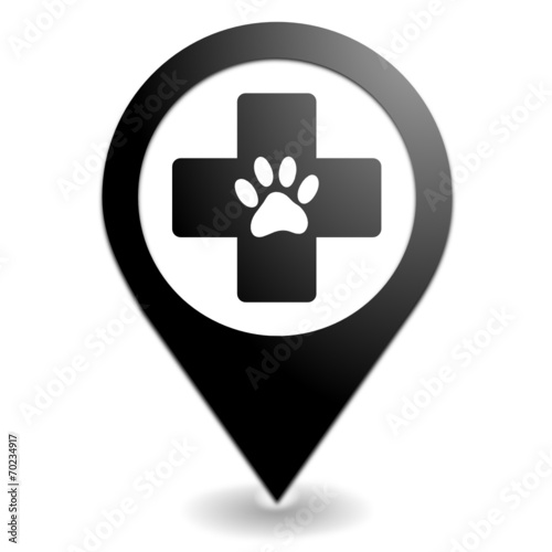 santé des chiens sur symbole localisation noir
