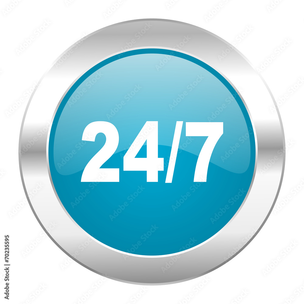 24/7 internet blue icon 24/7 internet blue icon