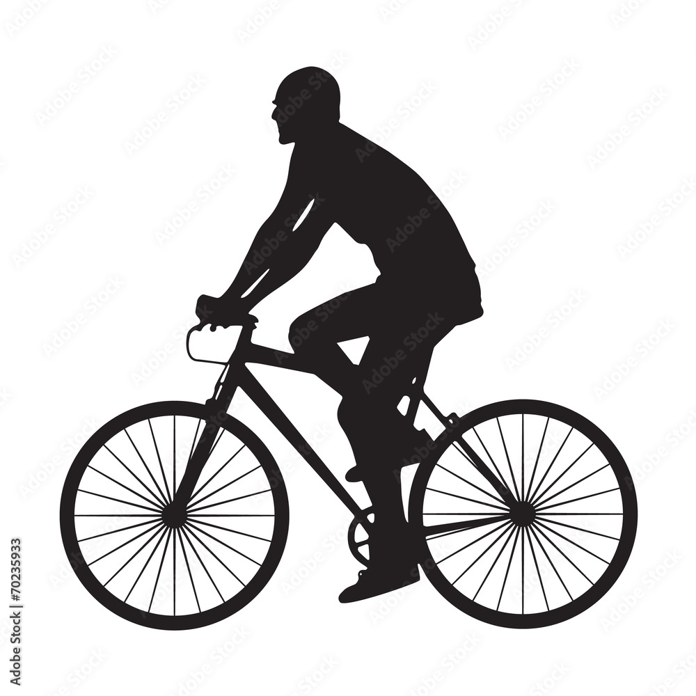 Silhouette man ride bicycle Silhouette man ride bicycle